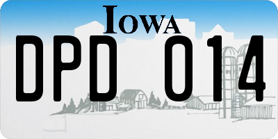IA license plate DPD014