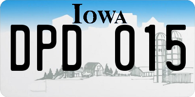 IA license plate DPD015