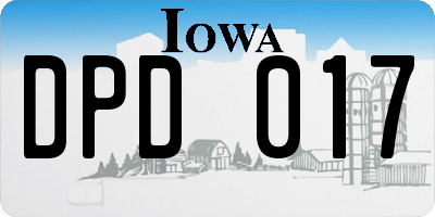 IA license plate DPD017