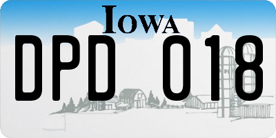 IA license plate DPD018