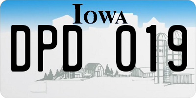 IA license plate DPD019
