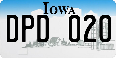 IA license plate DPD020