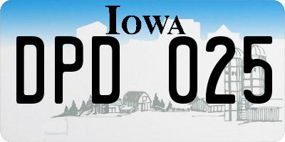 IA license plate DPD025