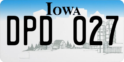 IA license plate DPD027