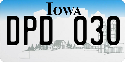 IA license plate DPD030