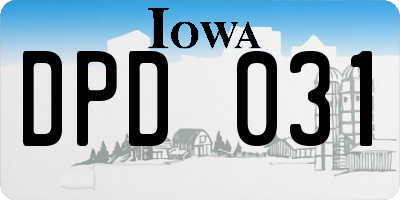 IA license plate DPD031
