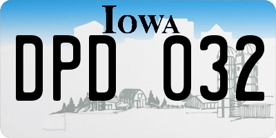 IA license plate DPD032