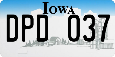 IA license plate DPD037