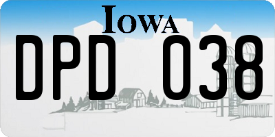 IA license plate DPD038
