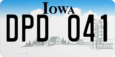 IA license plate DPD041