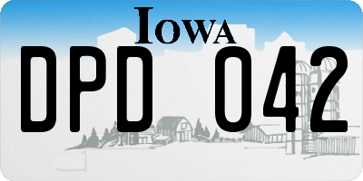 IA license plate DPD042