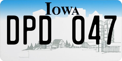 IA license plate DPD047