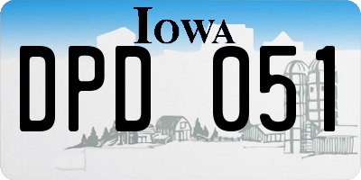 IA license plate DPD051