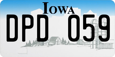 IA license plate DPD059