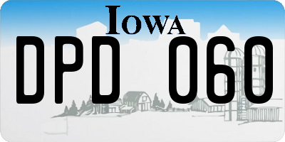 IA license plate DPD060