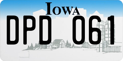 IA license plate DPD061