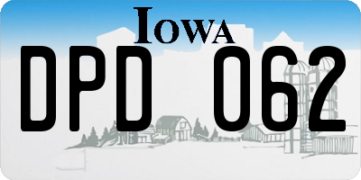 IA license plate DPD062