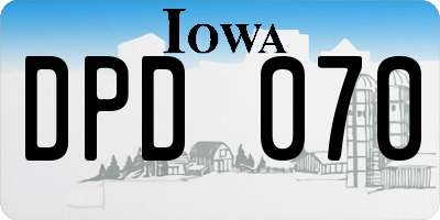 IA license plate DPD070