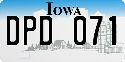IA license plate DPD071