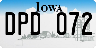IA license plate DPD072