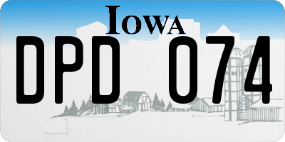 IA license plate DPD074
