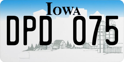 IA license plate DPD075