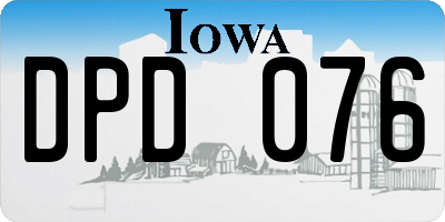 IA license plate DPD076