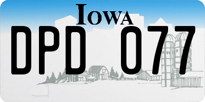 IA license plate DPD077