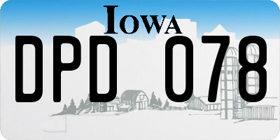 IA license plate DPD078