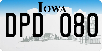 IA license plate DPD080