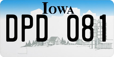 IA license plate DPD081