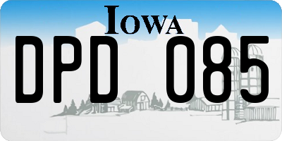 IA license plate DPD085
