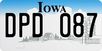 IA license plate DPD087