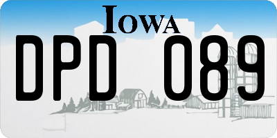 IA license plate DPD089