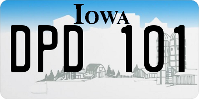 IA license plate DPD101