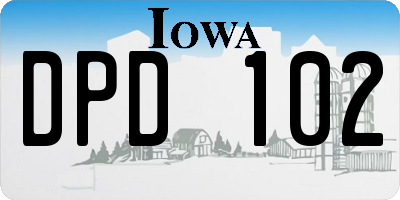 IA license plate DPD102