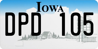 IA license plate DPD105