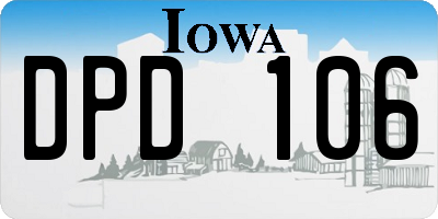 IA license plate DPD106