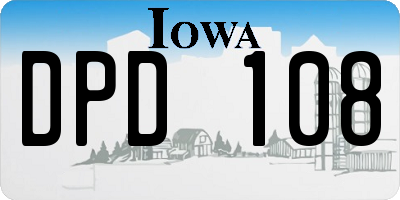 IA license plate DPD108