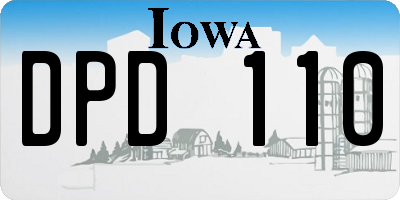 IA license plate DPD110