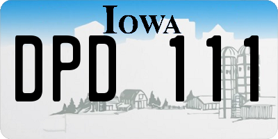 IA license plate DPD111