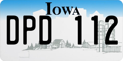 IA license plate DPD112