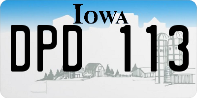 IA license plate DPD113