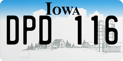 IA license plate DPD116