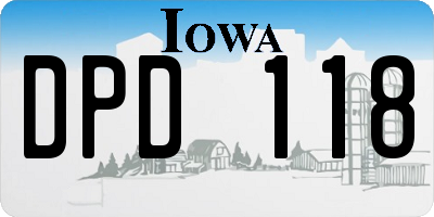 IA license plate DPD118