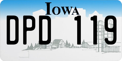 IA license plate DPD119