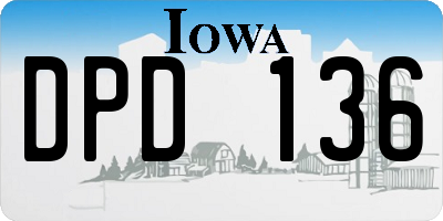 IA license plate DPD136