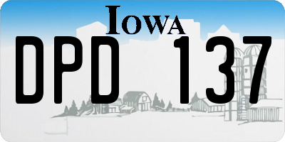 IA license plate DPD137