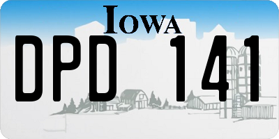 IA license plate DPD141