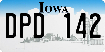 IA license plate DPD142